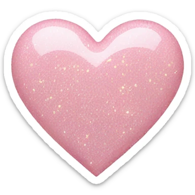 Pale pink heart with glitter sticker
