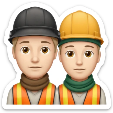 two headed person with one head wearing a loggers hat and the other a football scarf sticker