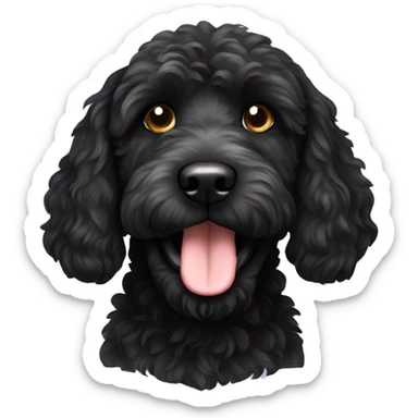 Black labradoodle sticker