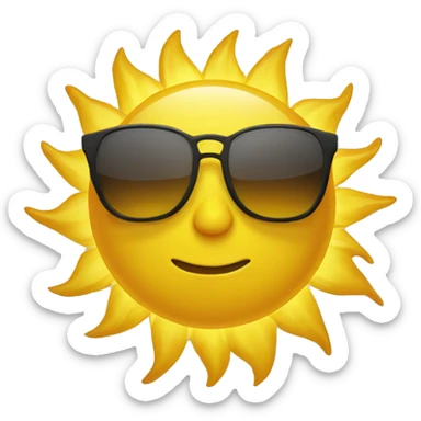 Yellow sun with sunglasses and the same sun without sunglasses. sticker