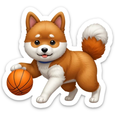 Akita dog basketball sticker