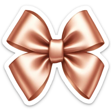 rose gold shiny bow sticker