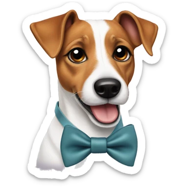 jack russell terrier wearing a bow tie  sticker