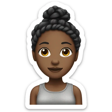 Black girl with braids sticker