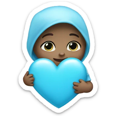 Baby blue heart sticker