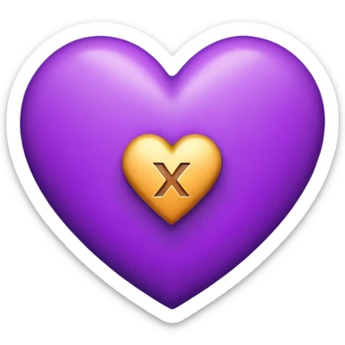 The white Letter “x” inside a Purple Heart sticker