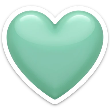 mint green heart sticker