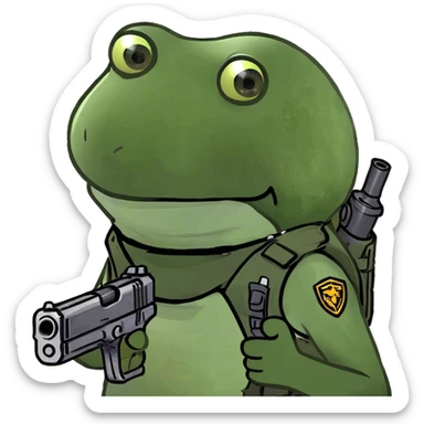 pointing a gun sticker