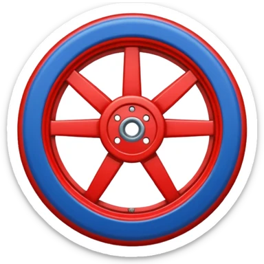 Une bande Bleu en haut et une verte en bas avec une roue rouge au milieu sticker