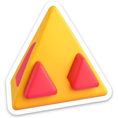 3D emoji style dalgona candy with triangle shape, inspired by Squid Game sticker