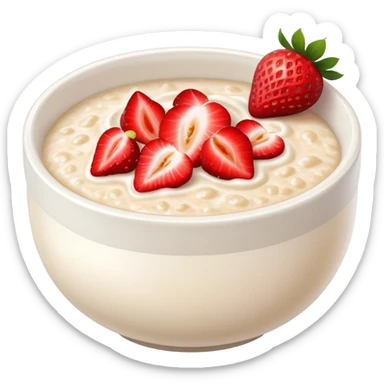 bowl of porridge with fresh strawberries sticker