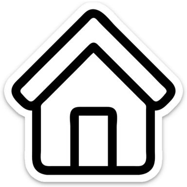 Minimalist house icon in the style of Airbnb category icons, thick lines, modern and friendly, no text sticker