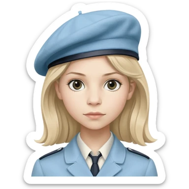 Clemence Poesy is Fleur Delacour in harry potter, light blue classic French beret – soft, round, and slightly tilted to one side. sticker