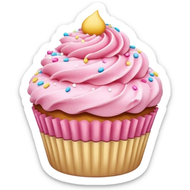 Cupcake with pink icing sticker