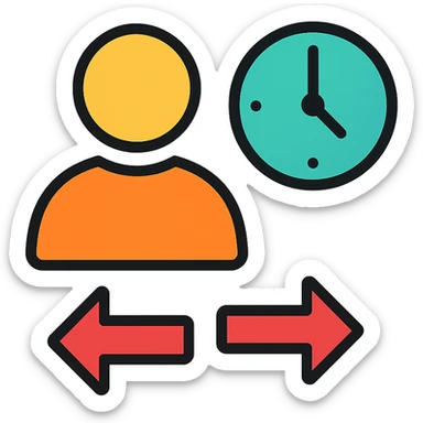 app icon representing user sign-in and sign-out for an hours management system, modern icon style sticker