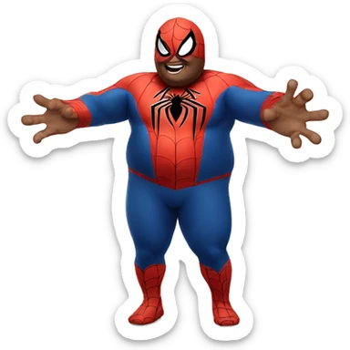 really fat spider-man sticker