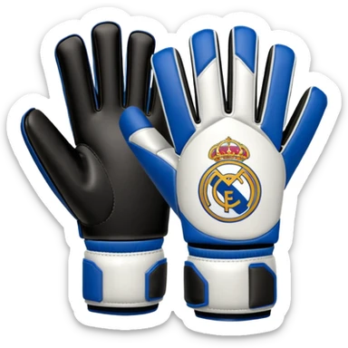 Des gants de gardien de but de foot Real Madrid blanc le plus réaliste possible  sticker