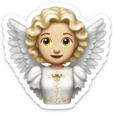 white Victorian Christmas Angel sticker