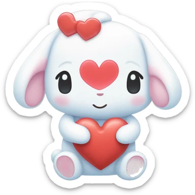 cinnamoroll sanrio as a loveheart  sticker