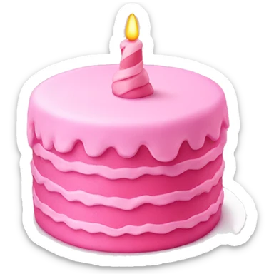 Cute pink cake sticker