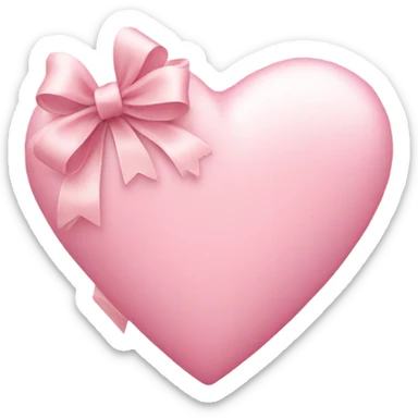 Light pink heart with bow sticker