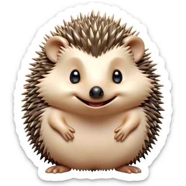 Cinematic Cheeky Hedgehog Portrait Emoji, Head tilted playfully with a mischievous squint and a tiny, cheeky grin, showcasing a compact, prickly body with soft quills and perky little ears, Simplified yet remarkably expressive features, highly detailed, glowing with a vibrant, playful glow, high shine, spirited and quirky, stylized with an air of whimsical woodland mischief, soft glowing outline, capturing the essence of a cheeky hedgehog that looks ready to roll out of the screen with playful attitude! sticker