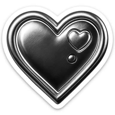 neon lit kawaii heart in purple and blue tones, modern and stylish sticker