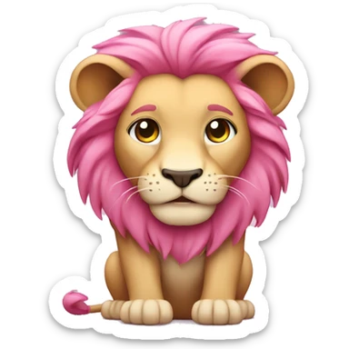 Pink Chibi Cartoon Lion sticker
