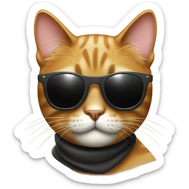 Cat with sunglasses sticker