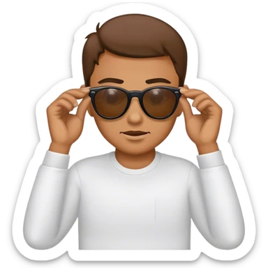 Pulling sunglasses down and raising eyebrows sticker
