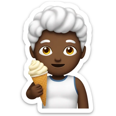 someone eating ice cream sticker