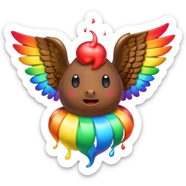 Rainbow Poop with wings sticker