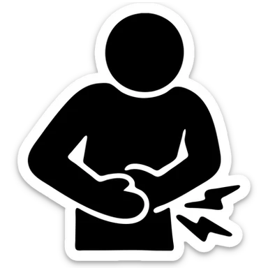 a person with stomach ache sticker