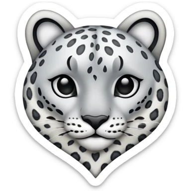 A heart with white and black snow leopard print  sticker