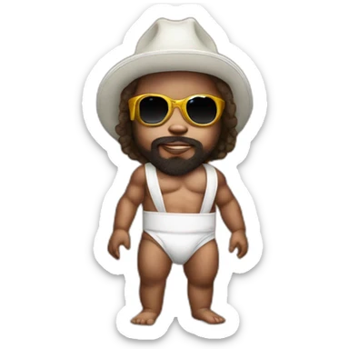 a baby dressed as Randy Savage sticker