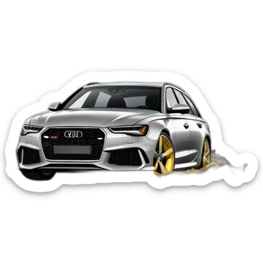 Audi RS6 300kmh Crash in the wall sticker