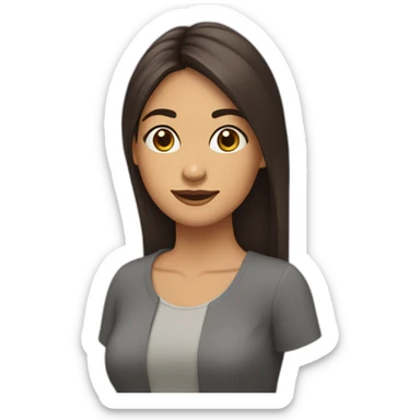 Mujer morena pelo largo crespo sticker