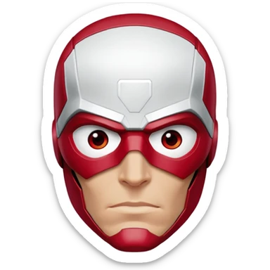 vision marvel red face from captain america: civil war sticker