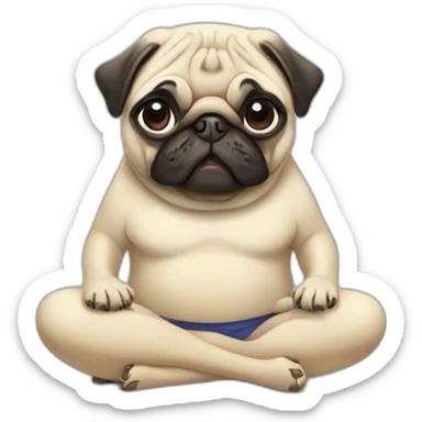 Pug's doing yoga sticker