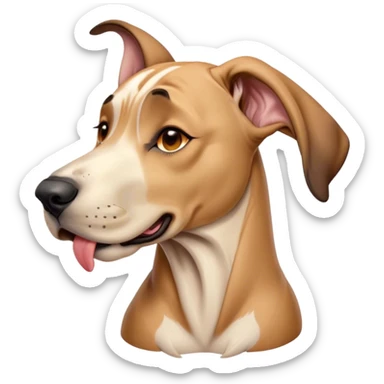 Cinematic Cute Yawning Fawn Great Dane Portrait Emoji, Head tilted slightly with a dramatic, wide-open yawn, revealing a smooth fawn Fur with a refined texture, floppy ears slightly drooping, round amber eyes barely open in drowsy contentment, Simplified yet irresistibly adorable features, highly detailed, glowing with a soft, cozy glow, high shine, relaxed yet expressive, stylized with a touch of whimsy, bright and endearing, soft glowing outline, capturing the essence of a sleepy yet affectionate guardian, so drowsy it feels like it could stretch out of the screen and curl up for a nap! sticker