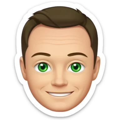Tony Mortimer with green eyes sticker