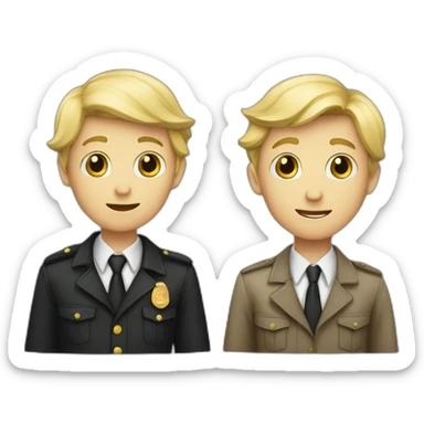 Two Boy detectives one blond and one  black sticker