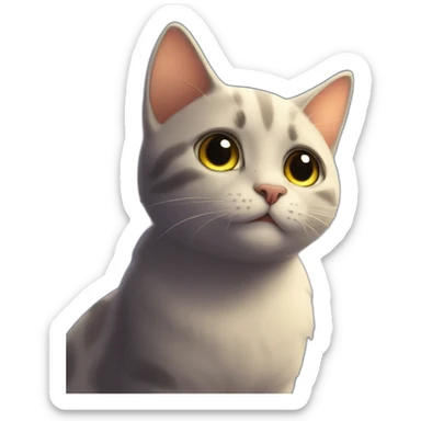 starlit sky behind small suprising cat sticker