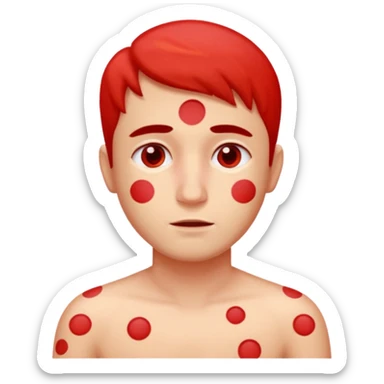 Text Sameer, itching and have red spots all over the body sticker