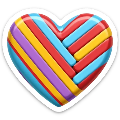 heart wrapped candy sweet colourful stripes sticker