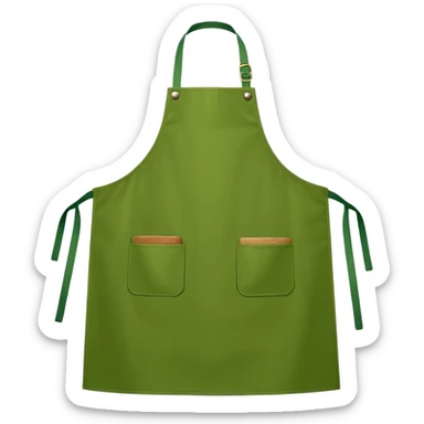 Generate an image of a green cooking apron sticker