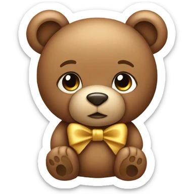 Teddy bear with bow on his head sticker