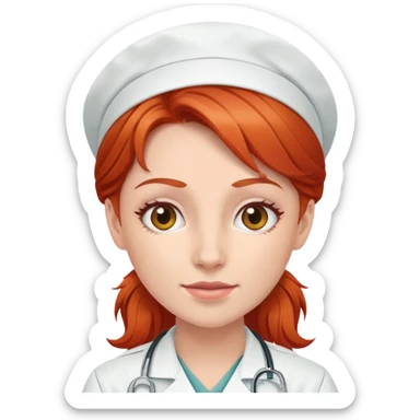 Une infirmière rousse sticker