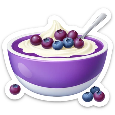 yoghurt bowl with grapes and blueberries sticker