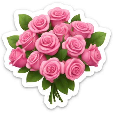 Pink rose bouquet sticker
